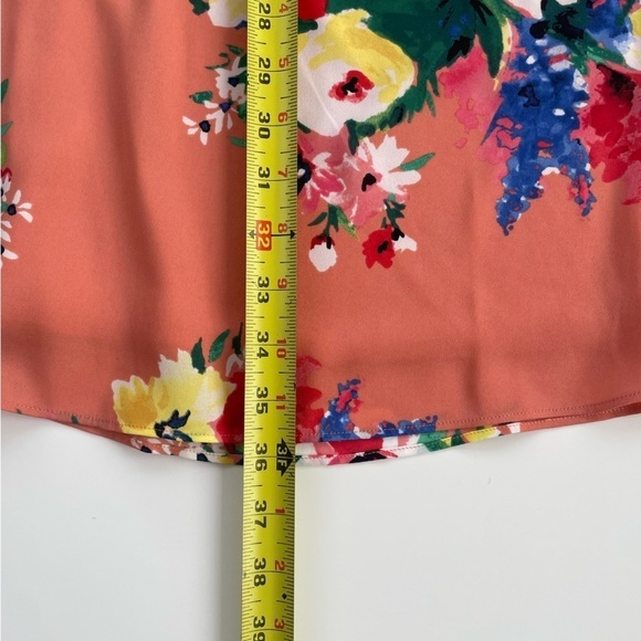 Express Orange Tropical Floral Summer Halter Top Mini Length Dress Size Medium - Picture 13 of 13